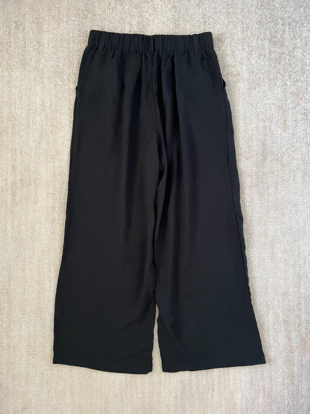 Halara Black Pull On Wide Leg Trousers High Waisted Pleated Pants L Regular NWT - Picture 4 of 10